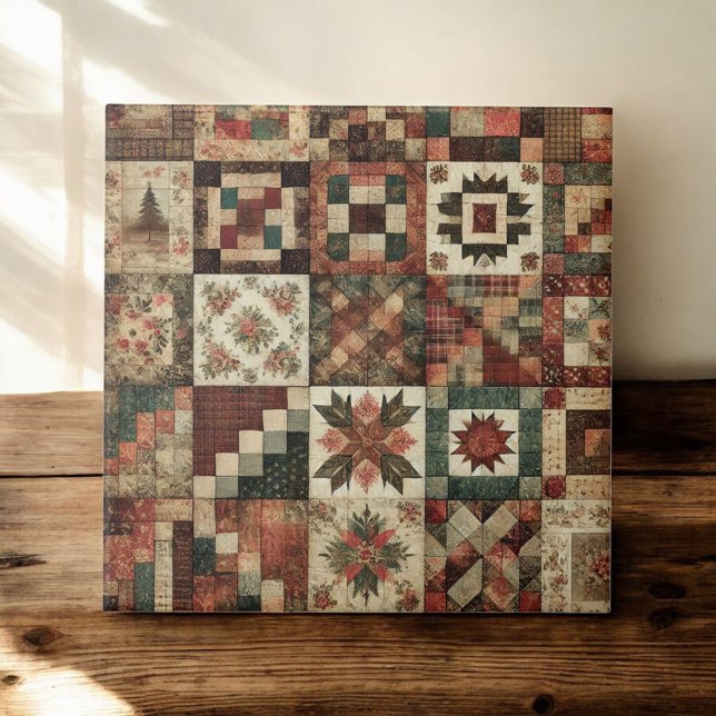 Rustikales Bauernhaus Terracotta Quilt Patchwork B Fliese (Von Creator hochgeladen)