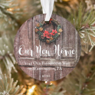 Rustikales Bauernhaus Tür Neue Zuhause Custom Chri Ornament