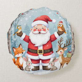 Rustikales Bauernhaus-Weihnachts-Rundkissen Rundes Kissen