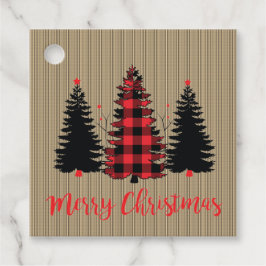 Rustikales Bauernhaus Weihnachtsbaum Trio Geschenkanhänger