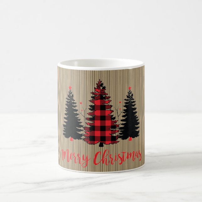 Rustikales Bauernhaus Weihnachtsbaum Trio Kaffeetasse (Mittel)