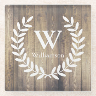 Rustikales Bauernhaus-weißer Lorbeer u. Glasuntersetzer