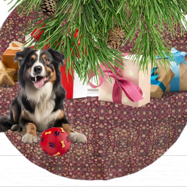 Rustikales Bauernhaus Woolen Teppich Muster Weihna Polyester Weihnachtsbaumdecke (Von Creator hochgeladen)