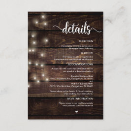 Rustikales Bauernholz, Saitenleuchten, Angaben zur Begleitkarte