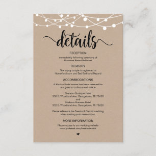 Rustikales Bauernstreichellichtdesign, Hochzeitdet Begleitkarte