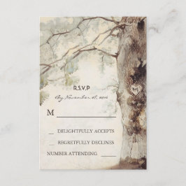 Rustikales Baumherz Hochzeitskarten RSVP Karte