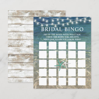 Rustikales Beach Starfish Brautparty Bingo Game