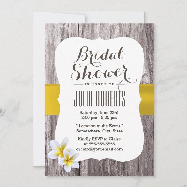 Rustikales Beach Summer Floral Brautparty Einladung (Vorderseite)