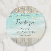 Rustikales Beach Wood String Lights Brautparty