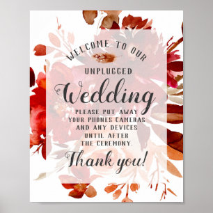 Rustikales Beauty Floral Unplugged Wedding Table S Poster