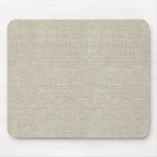 Rustikales beige Leinen gedruckt Mousepad (Vorne)