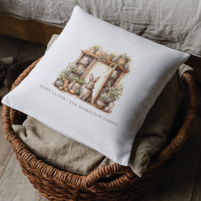Rustikales Beige Osterkaninchen Personalisiert Kissen (Von Creator hochgeladen)