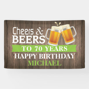 Rustikales Beile und Biere Happy 70. Geburtstag Gr Banner