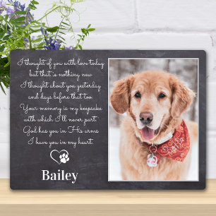Rustikales Beileid-Gedicht Hund-Foto Fotoplatte