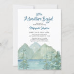 Rustikales Bergabenteuer Wasserfarbenes Brautparty Einladung<br><div class="desc">Rustikales Bergabenteuer Watercolor Brautparty Design. Feiern Sie die Braut mit dieser rustikalen Bergwelt und den Bäumen Aquarellszene mit "Lass the Adventure Begin" in einem lustigen blauen Schriftart. Ideal für die Braut, die Lieben abenteuer und kann es nicht erwarten, ihr bestes Abenteuer zu erleben, indem sie ihren Abenteuerpartner heiratet! Das Design...</div>