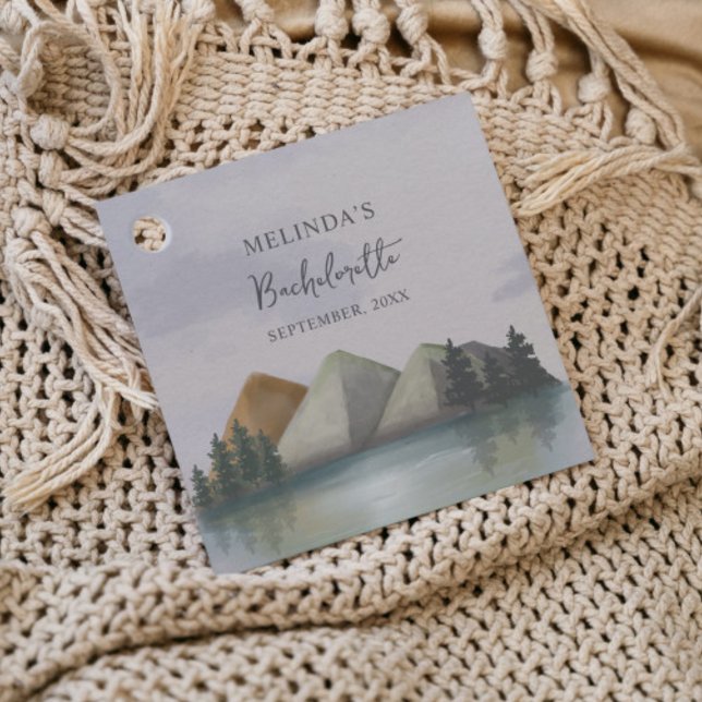 Rustikales Bergsee & Bachelorette Wochenende Geschenkanhänger (Von Creator hochgeladen)