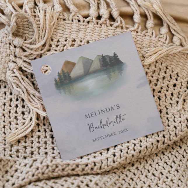 Rustikales Bergsee & Bachelorette Wochenende Geschenkanhänger (Von Creator hochgeladen)