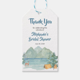 Rustikales Bergsee-Brautparty Geschenkanhänger