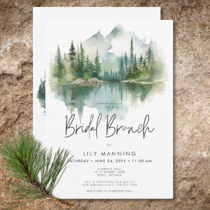 Rustikales Bergsee Bridal Brunch Einladung