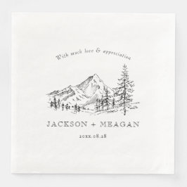 Rustikales Bergwald Hochzeitspapier Napkins Serviette
