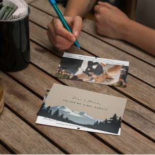 Rustikales Bergwald Hochzeitssemble Foto Dankeskarte