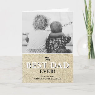 Rustikales Best Vater Vatertag Schwarz-Weiß-Foto Karte