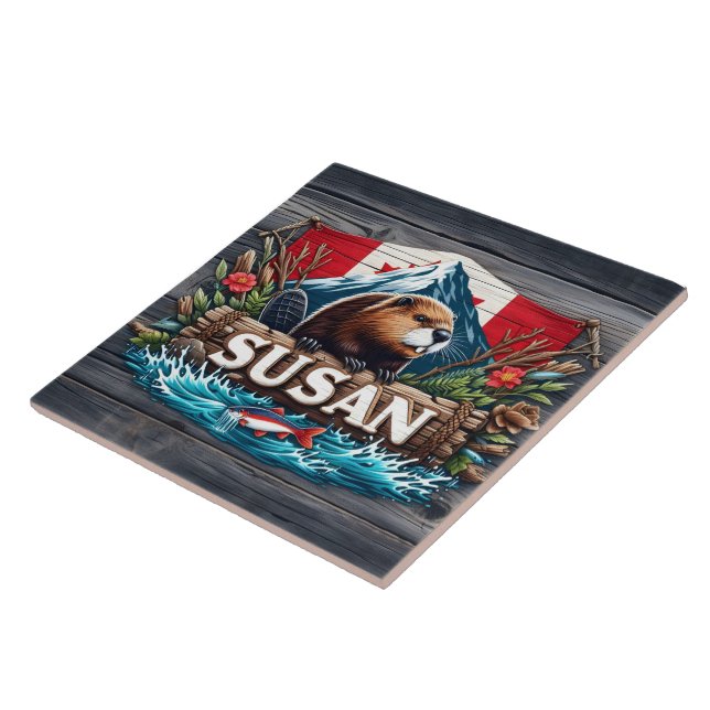 Rustikales Biber vom Schneeberg Fliese (Seite)