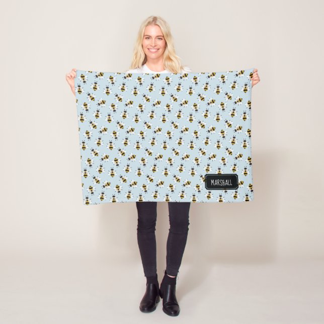 Rustikales Bienenbaby-Blanket mit Individuelle Nam Fleecedecke (Beispiel)