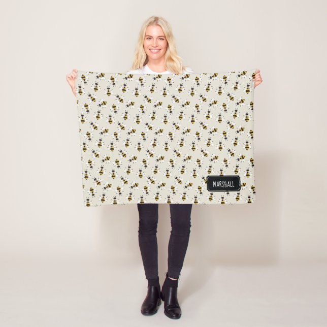 Rustikales Bienenbaby-Blanket mit Individuelle Nam Fleecedecke (Beispiel)