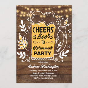 Rustikales Bier und Ruhestand-Party Einladung