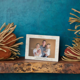 Rustikales Birch Personalisiert Name Foto Plaque Fotoplatte