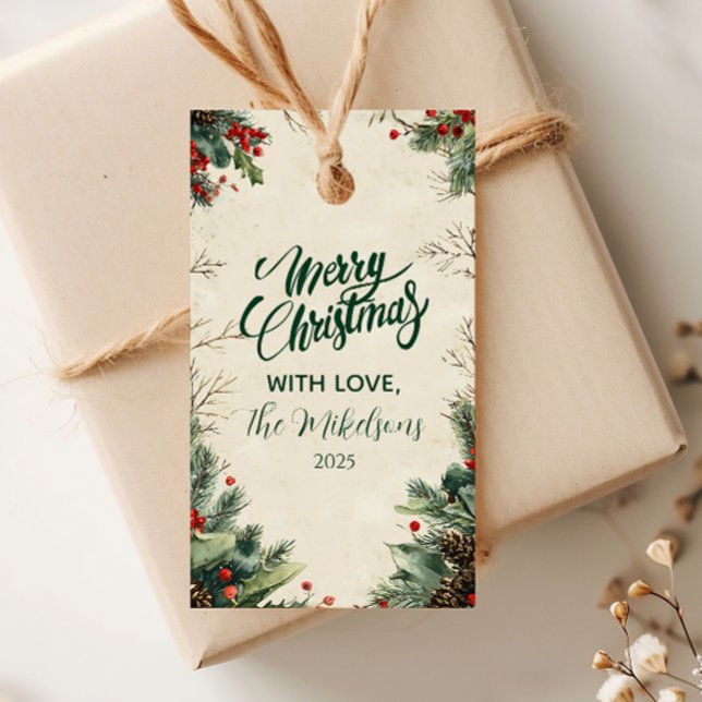 Rustikales Birch Pinecone Weihnachtsgebäck Party Geschenkanhänger (Von Creator hochgeladen)