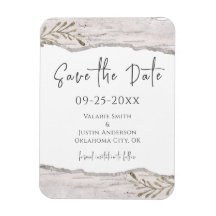Rustikales Birch Wood Save the Date Hochzeit