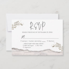 Rustikales Birch Wood Wedding RSVP Karte