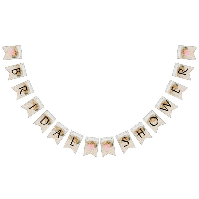 Rustikales Birkenholz, braunes Brautparty-Dekor Wimpelkette (Alle)