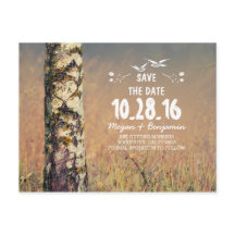 Rustikales Birkenwäldchen Save the Date