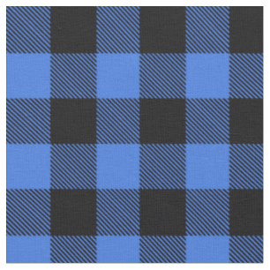 Rustikales Black Blue Buffalo Kariert Stoff