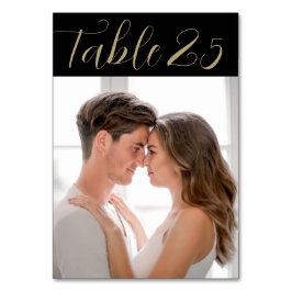 Rustikales Black Chalkboard Wedding Foto Tischnummer