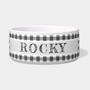 Rustikales Black & White Buffalo Lumberjack Karier Napf