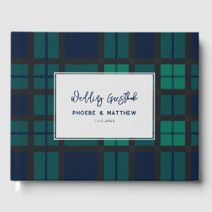 Rustikales Blackwatch Script Wedding Tartan Gästebuch