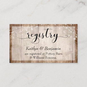 Rustikales, blassbraunes Holz mit Licht, Hochzeits Begleitkarte