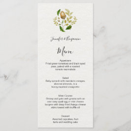 Rustikales Blätter aus Aquakultureiche| Menükarte