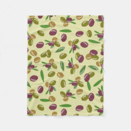 Rustikales Blätter für Olivenöl und Olivenöl Fleecedecke