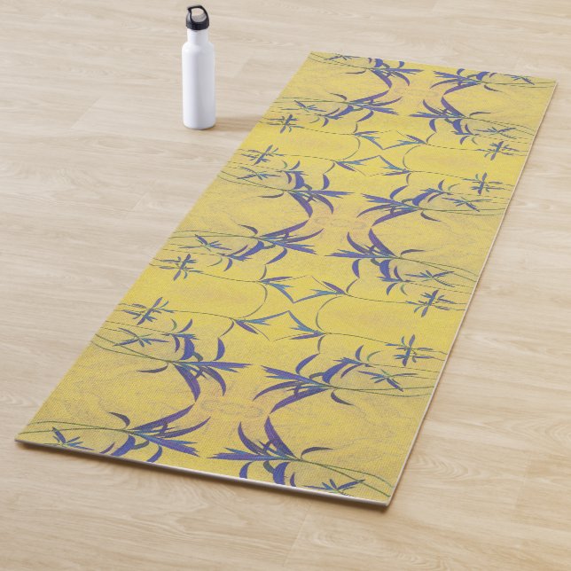 Rustikales Blau und Gelb Yogamatte (Beispiel)