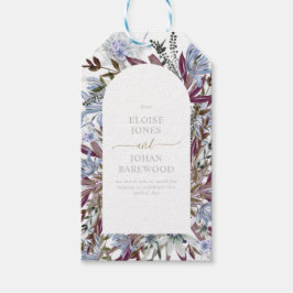 Rustikales Blau und Pflaume-Wildblume Geschenkanhänger