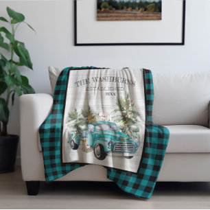 Rustikales blaues Bauernhaus LKW   Familienname sc Fleecedecke