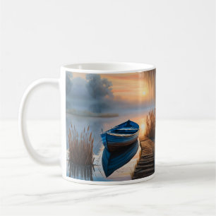 Rustikales blaues Boot, ich würde eher fischen Kaffeetasse