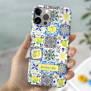 Rustikales blaues sizilianisches Majolika-Amalfi-F Case-Mate iPhone Hülle