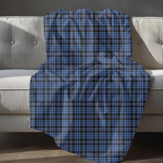 Rustikales blaues Tartan Kariertes Muster Fleecedecke (Rustic Blue Tartan Plaid Pattern Fleece Blanket)