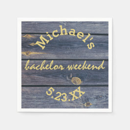 Rustikales Blauholz | Bachelor Weekend Monogram Serviette